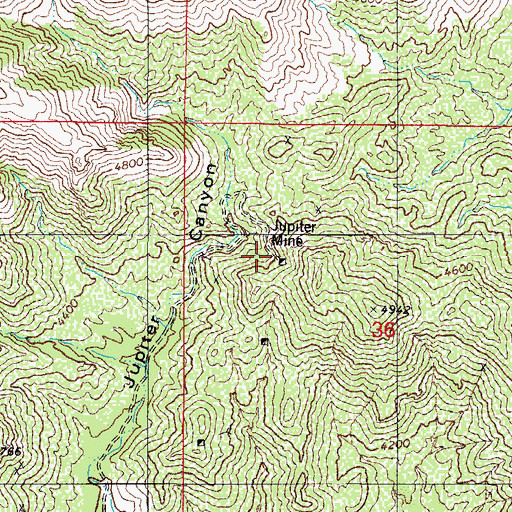 Topographic Map of Jupiter Mine, AZ