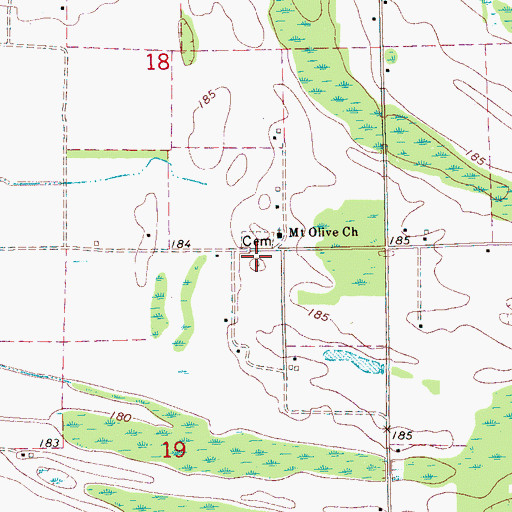 Topographic Map of Mount Olive School (historical), AR