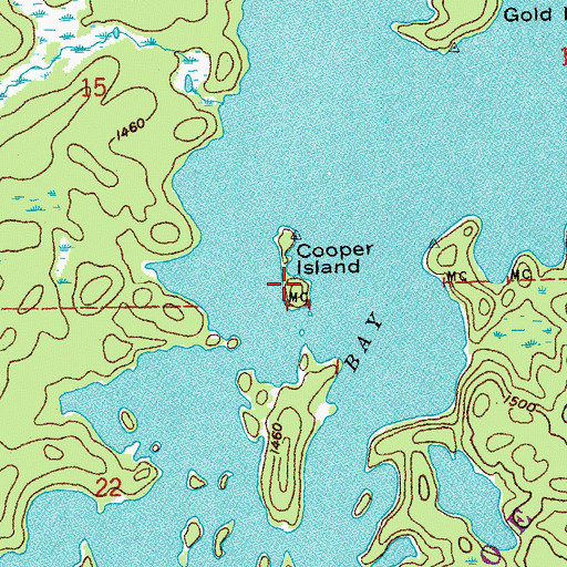 Topographic Map of Cooper Island, MN