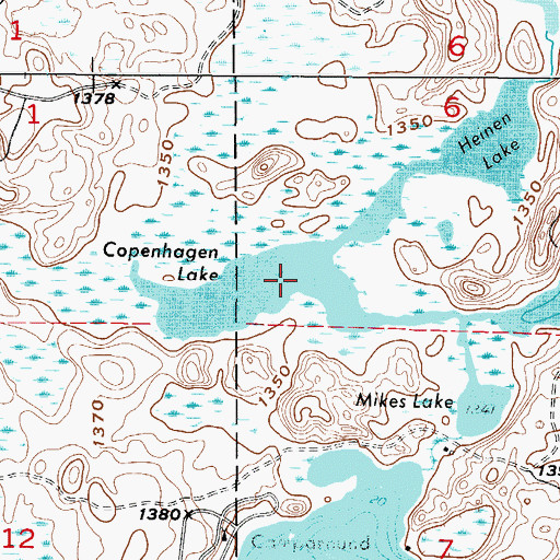 Topographic Map of Copenhagen Lake, MN