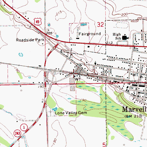 Topographic Map of Neuka Spur (historical), AR