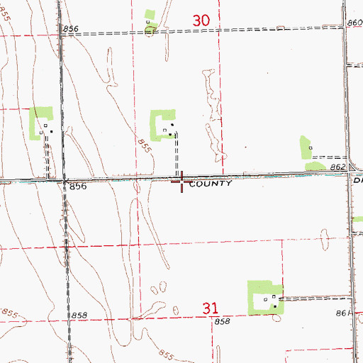 Topographic Map of County Ditch Number One Hundred Three, MN
