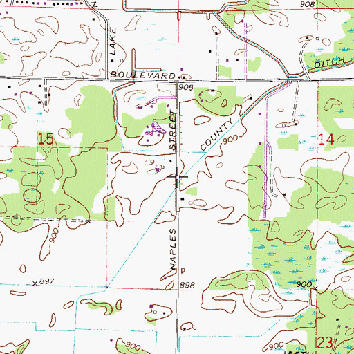 Topographic Map of County Ditch Number Eleven, MN