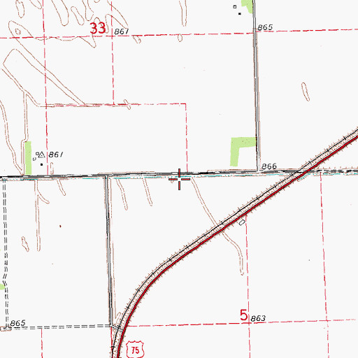 Topographic Map of County Ditch Number Nineteen, MN