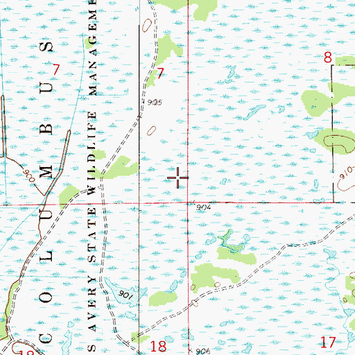 Topographic Map of County Ditch Number Fortyfour, MN