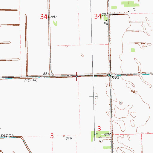 Topographic Map of County Ditch Number Fortysix, MN