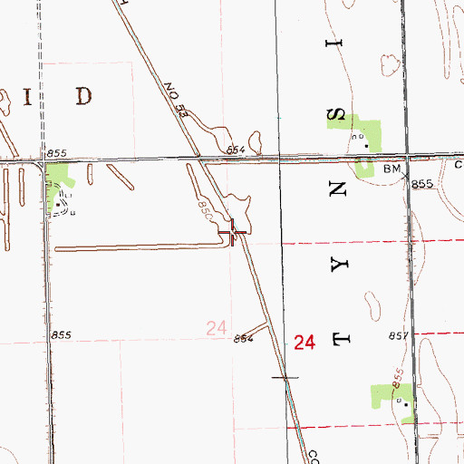 Topographic Map of County Ditch Number Fiftythree, MN