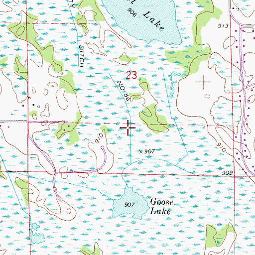 Topographic Map of County Ditch Number Fiftysix, MN