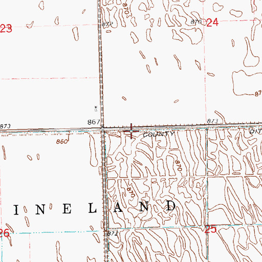 Topographic Map of County Ditch Number Six, MN