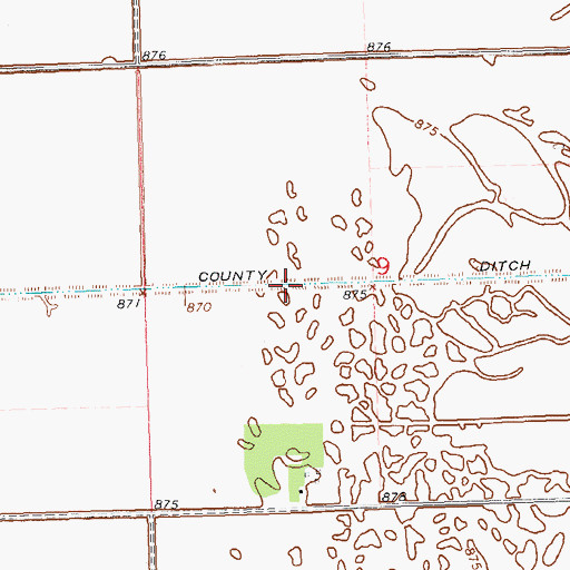 Topographic Map of County Ditch Number Seventythree, MN