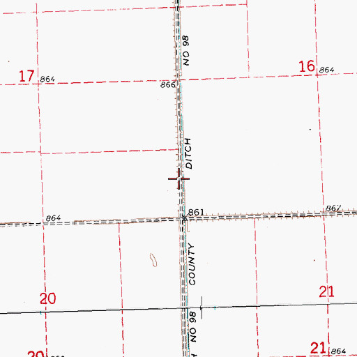 Topographic Map of County Ditch Number Ninetyeight, MN