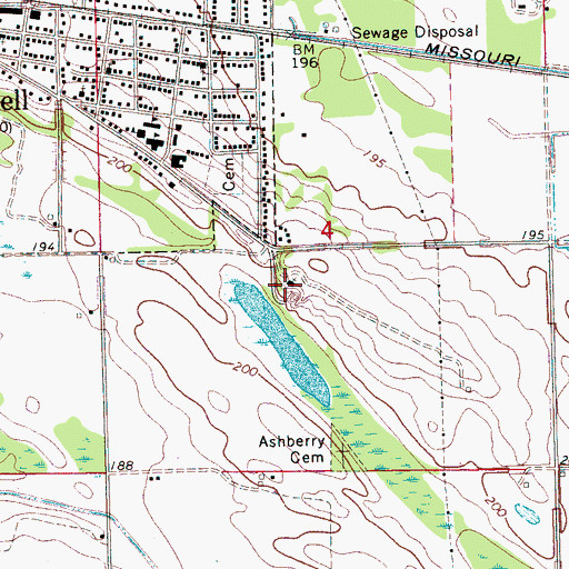 Topographic Map of Ashberry Church, AR