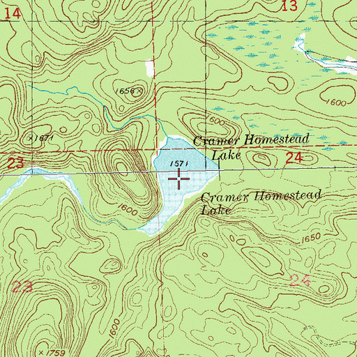 Topographic Map of Cramer Homestead Lake, MN