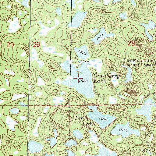 Topographic Map of Cranberry Lake, MN