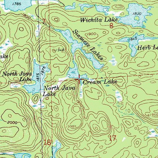 Topographic Map of Cream Lake, MN
