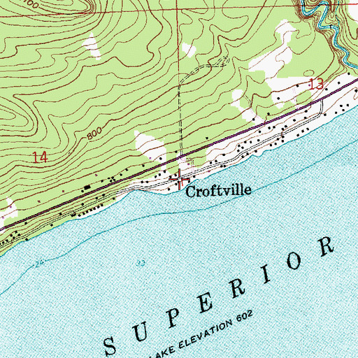 Topographic Map of Croftville, MN
