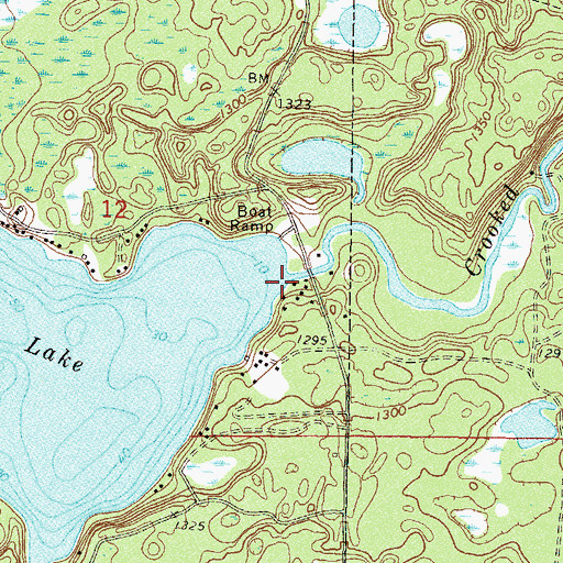 Topographic Map of Crooked Creek, MN