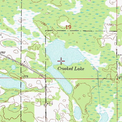 Topographic Map of Crooked Lake, MN