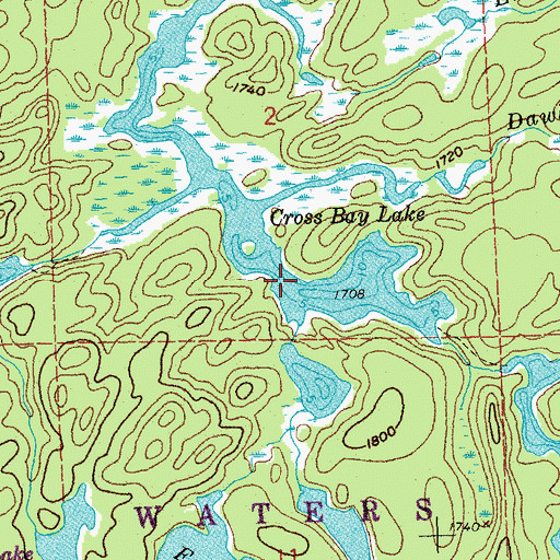 Topographic Map of Cross Bay Lake, MN
