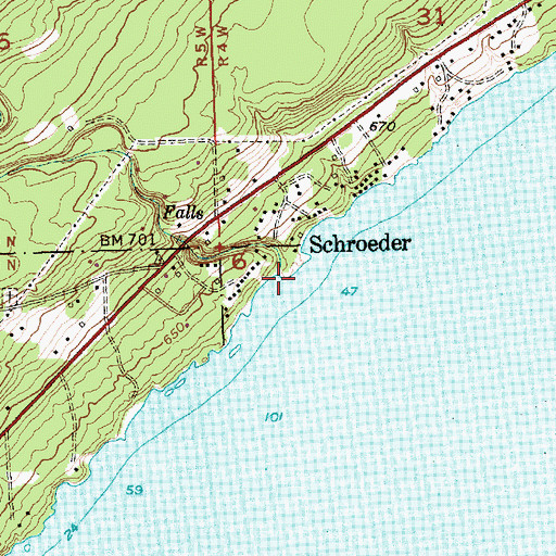 Topographic Map of Cross River, MN
