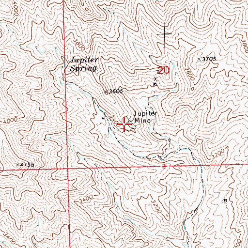 Topographic Map of Jupiter Mine, AZ