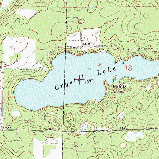 Topographic Map of Crystal Lake, MN