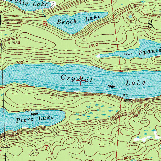Topographic Map of Crystal Lake, MN