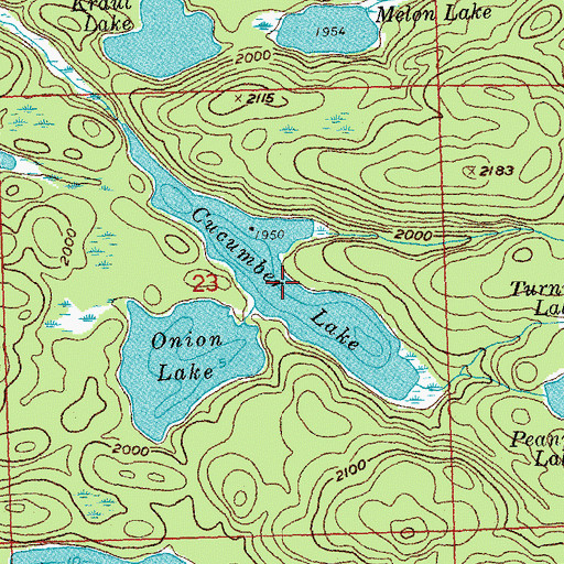Topographic Map of Cucumber Lake, MN
