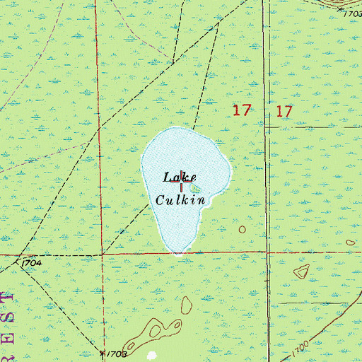Topographic Map of Lake Culkin, MN