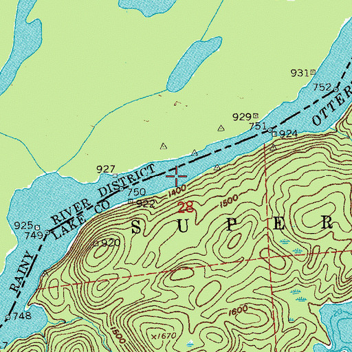 Topographic Map of Ottertrack Lake, MN