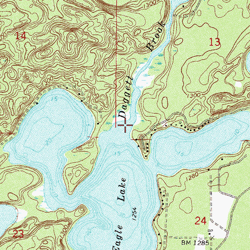 Topographic Map of Daggett Brook, MN
