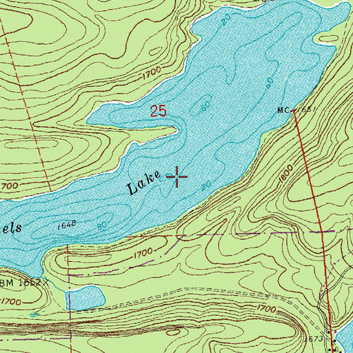 Topographic Map of Daniels Lake, MN