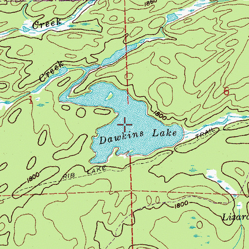 Topographic Map of Dawkins Lake, MN