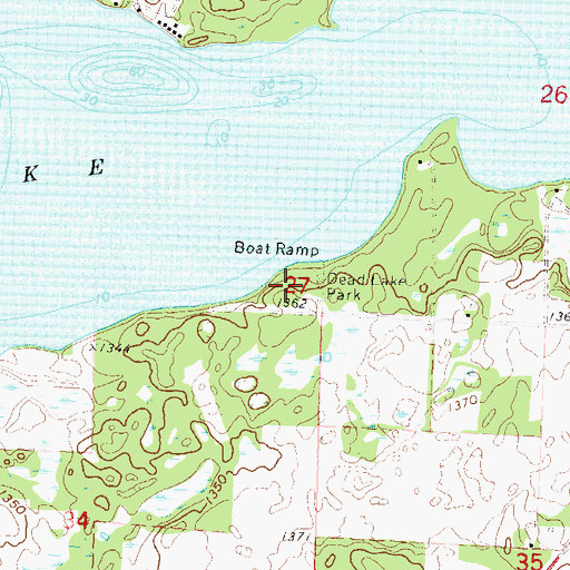Topographic Map of Dead Lake Park, MN