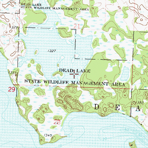 Topographic Map of Dead Lake State Wildlife Management Area, MN