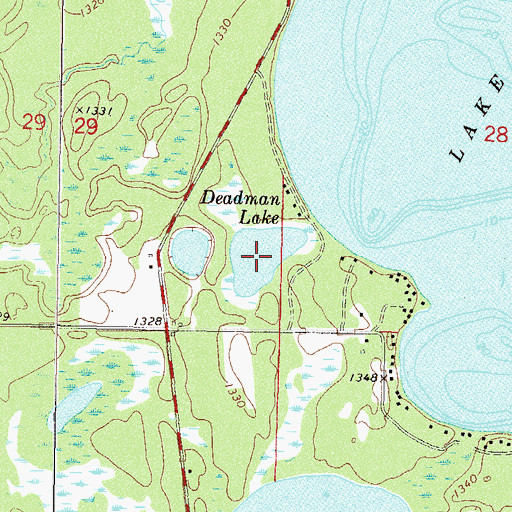 Topographic Map of Deadman Lake, MN