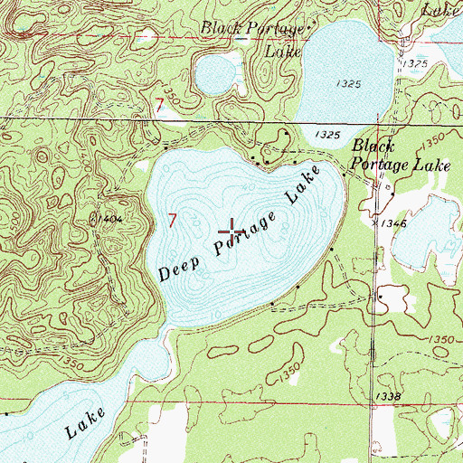 Topographic Map of Deep Portage Lake, MN
