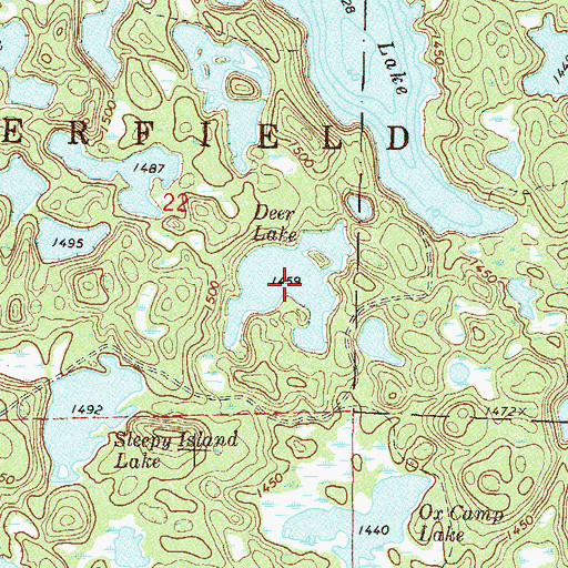 Topographic Map of Deer Lake, MN