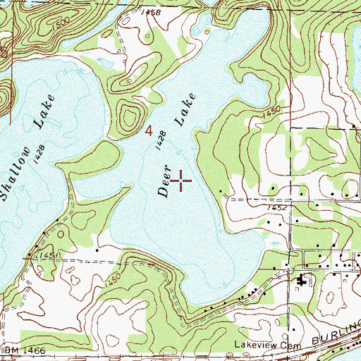 Topographic Map of Deer Lake, MN