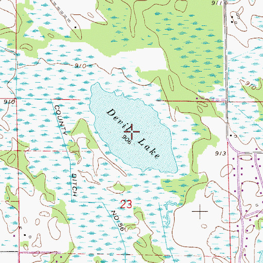 Topographic Map of Devil Lake, MN