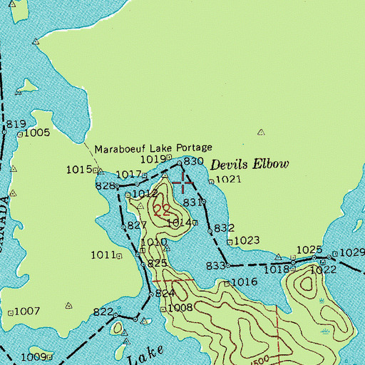 Topographic Map of Devils Elbow, MN