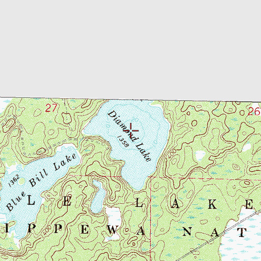 Topographic Map of Diamond Lake, MN