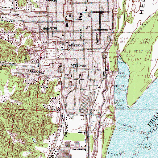 Topographic Map of Arkansas Street Fire Station, AR