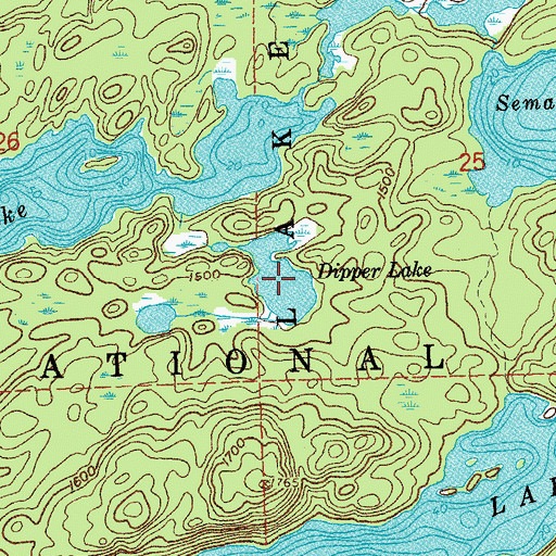 Topographic Map of Dipper Lake, MN