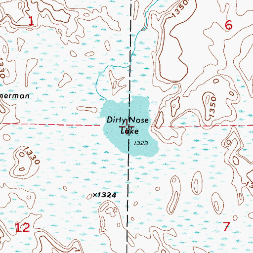 Topographic Map of Dirty Nose Lake, MN