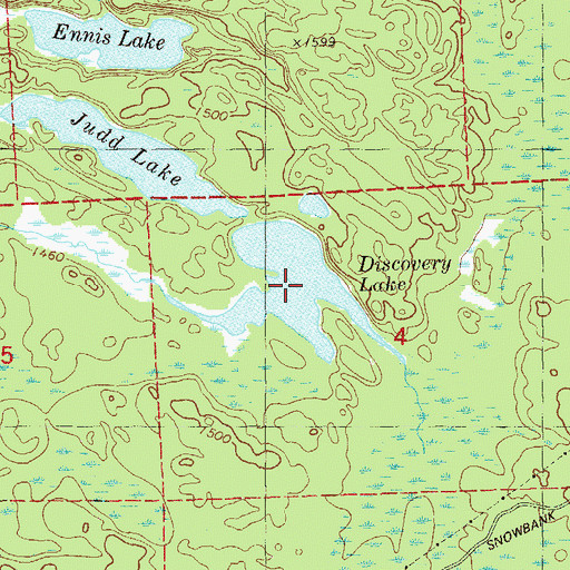 Topographic Map of Discovery Lake, MN