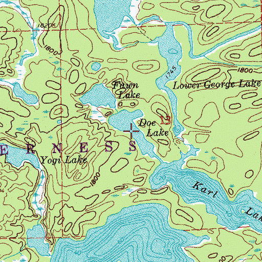 Topographic Map of Doe Lake, MN