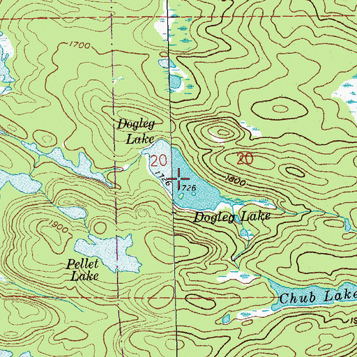 Topographic Map of Dogleg Lake, MN