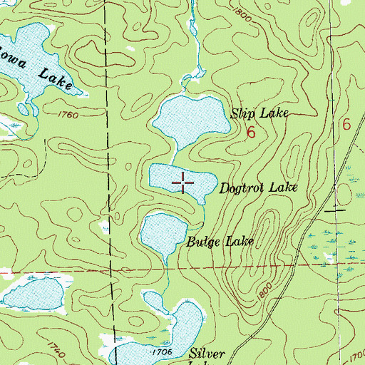 Topographic Map of Dogtrot Lake, MN