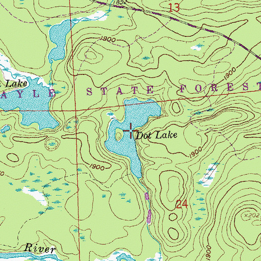Topographic Map of Dot Lake, MN